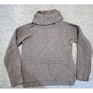 Moth by Anthropologie Ribbed Turtleneck Sweater Brown Gray Knit Pullover XS